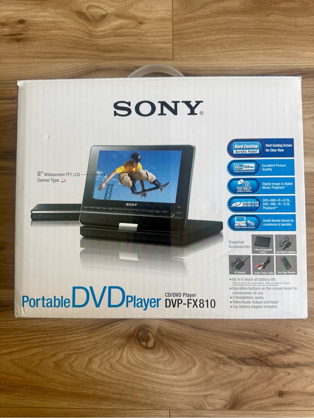 Sony Portable DVD Player DVP-FX810 Black and Blue Display Image